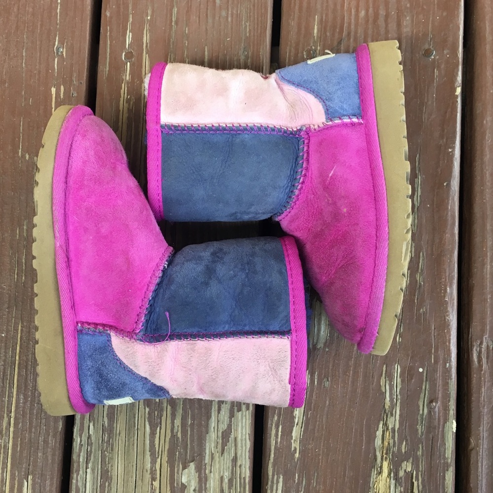 Color block pink and purple kids Uggs